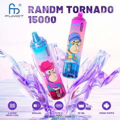 Fumot Tornado 15000 vaporizador desechable - 25ml (1 pieza) hielo de durazno H0XPTX179 Fumot Flavors
