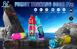 Fumot Tornado 1 pieza de vaporizador desechable 9000 pro de 18 ml mango triple H0XPTX239 Fumot Flavors